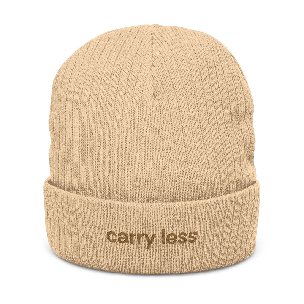 "Carry Less" Embroidered Ribbed Knit Beanie — Mainely Human