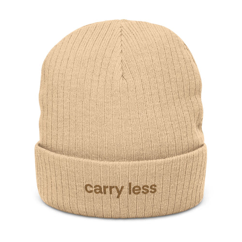 "Carry Less" Embroidered Ribbed Knit Beanie — Mainely Human