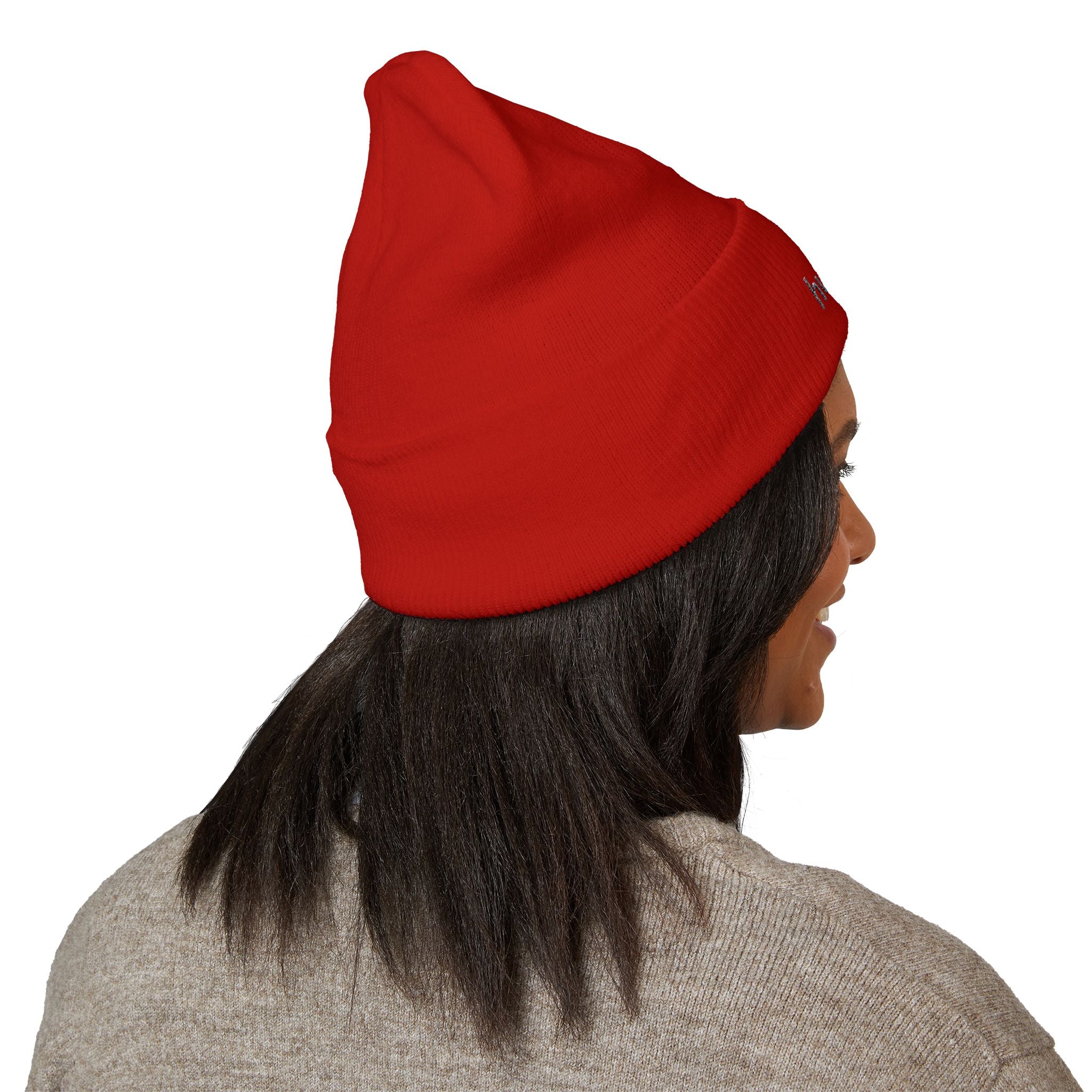 Still Human Embroidered Cuffed Beanie — Minimalist Winter Hat