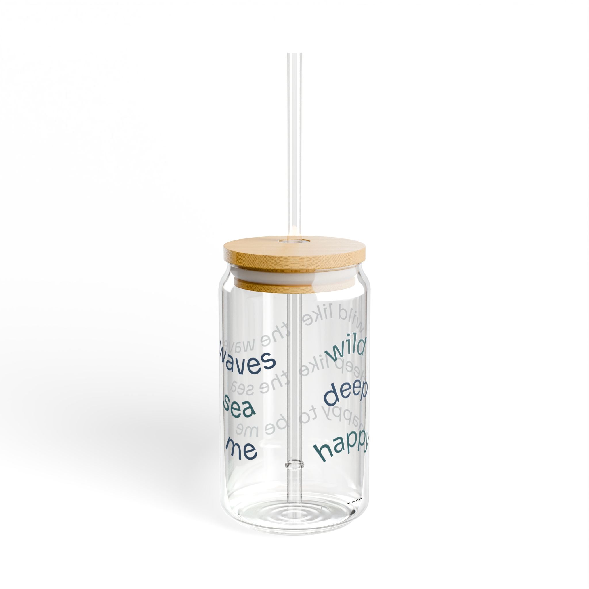 Wild Like the Waves — 16oz Glass Sipper Tumbler | Mainely Human