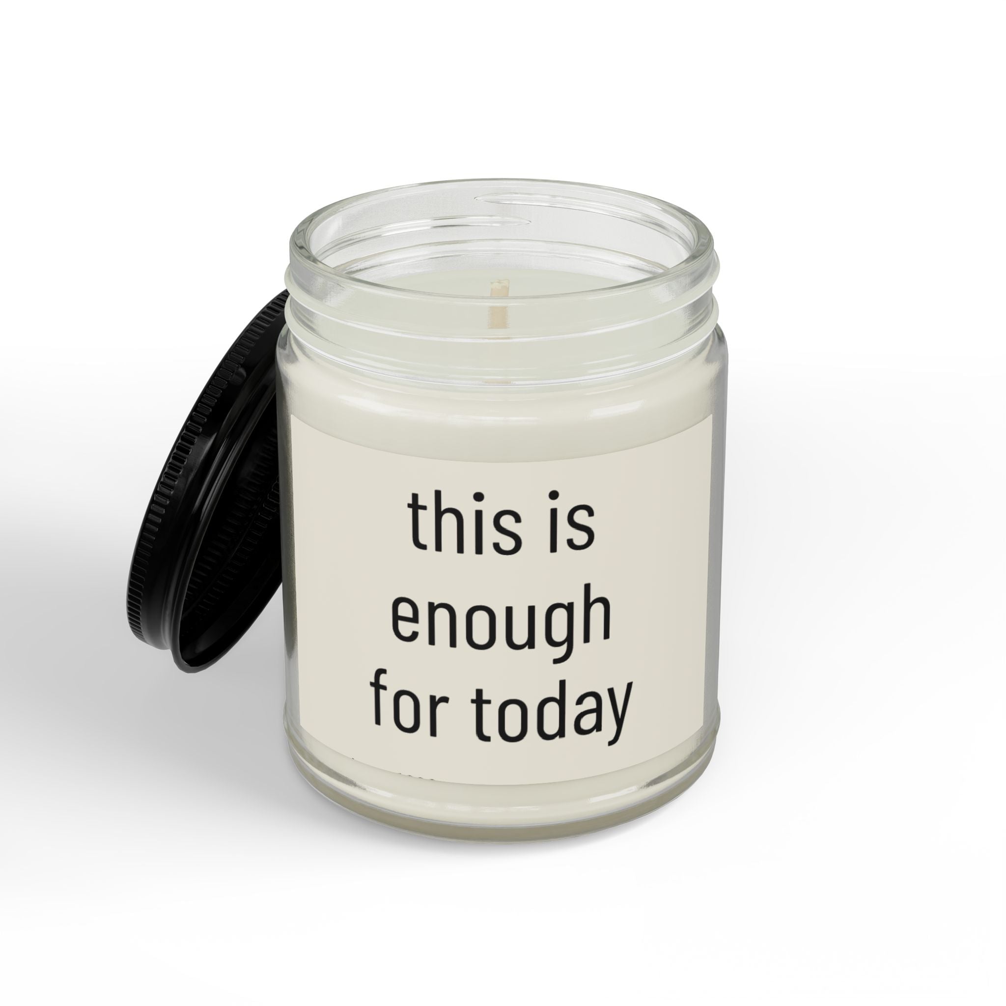 Soy Candle - "This Is Enough For Today" Amber Jar Scented Candle (4oz & 9oz)
