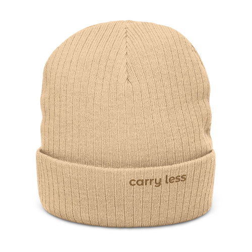"Carry Less" Embroidered Ribbed Knit Beanie — Mainely Human