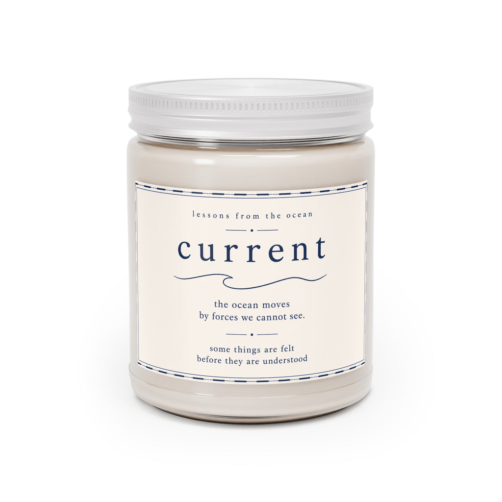 Current Scented Soy Candle — 9oz Ocean-Inspired Scent with White Lid