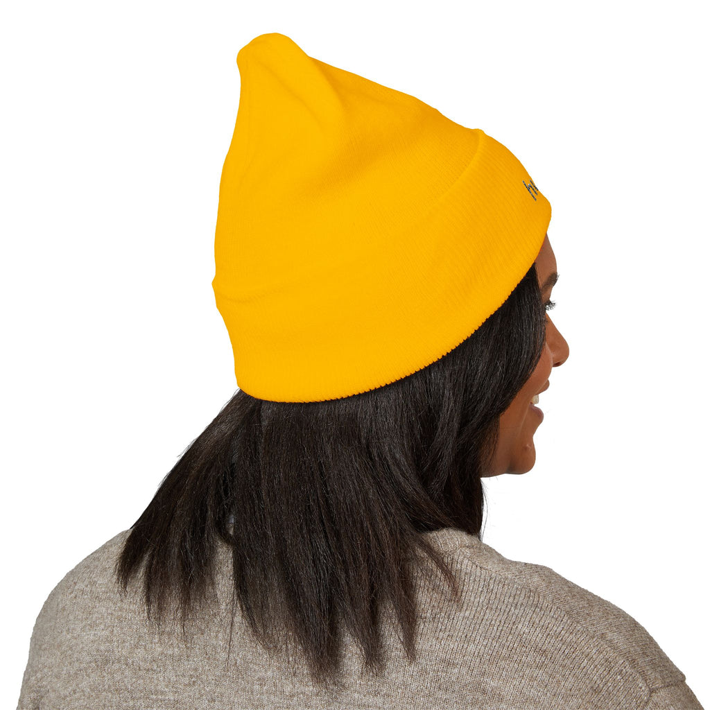 Still Human Embroidered Cuffed Beanie — Minimalist Winter Hat