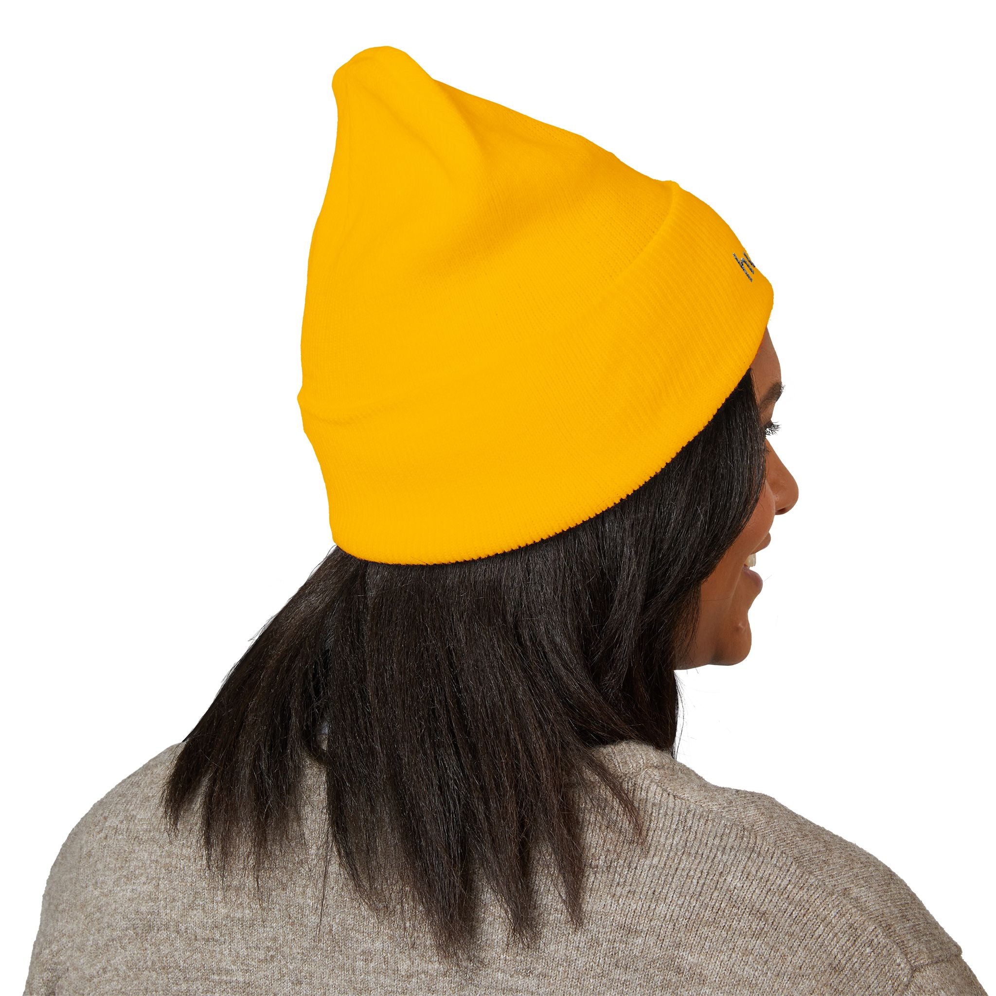 Still Human Embroidered Cuffed Beanie — Minimalist Winter Hat