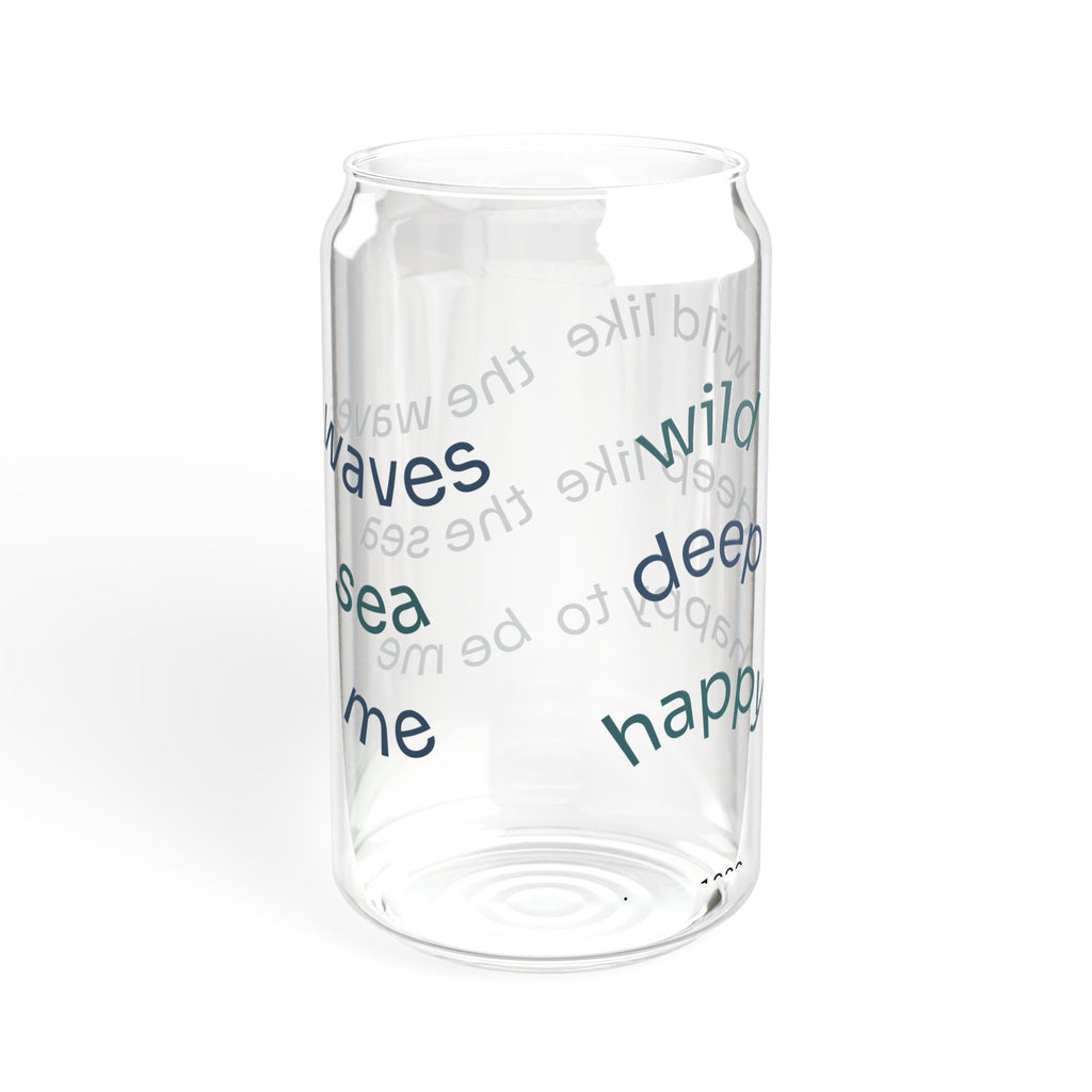 Wild Like the Waves — 16oz Glass Sipper Tumbler | Mainely Human
