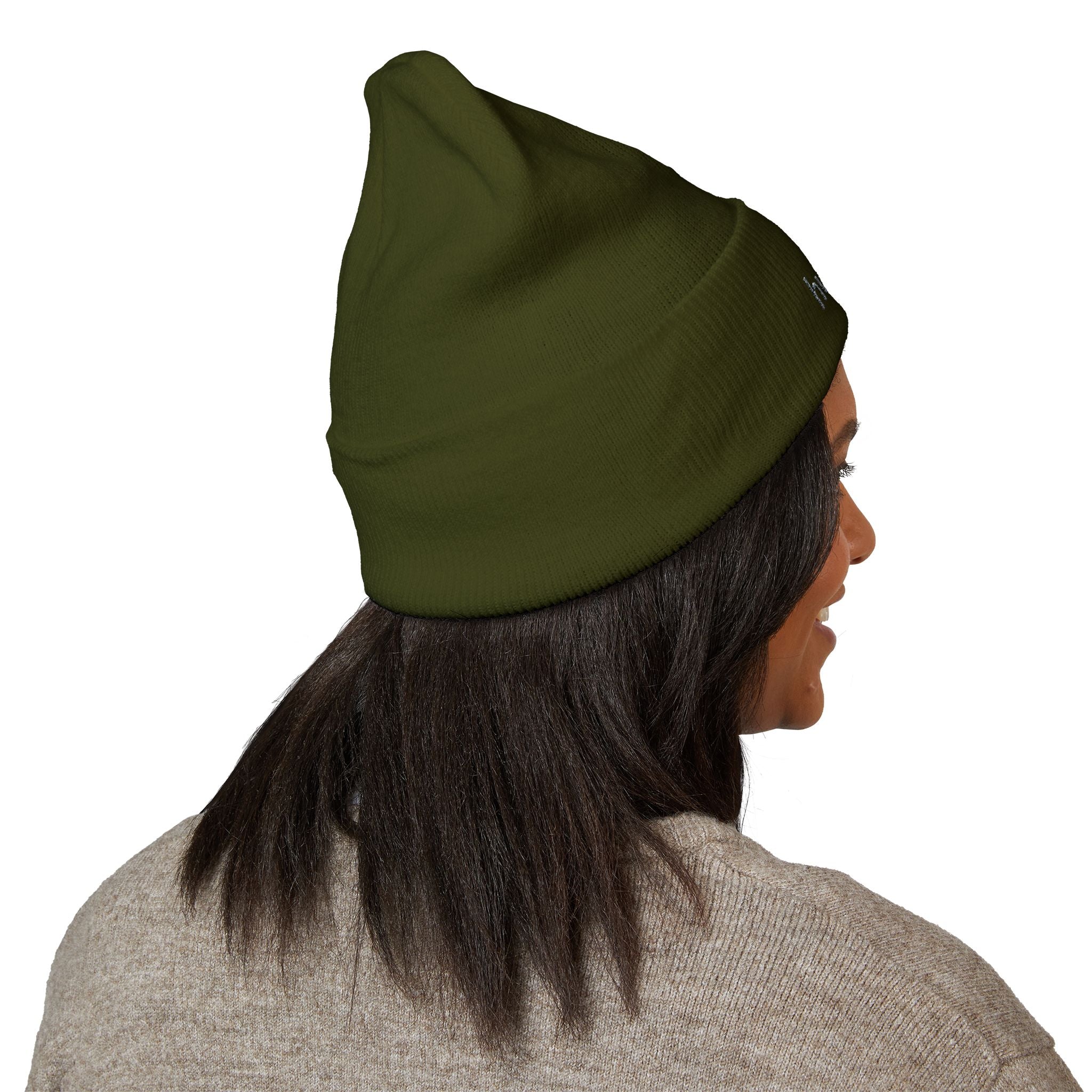 Still Human Embroidered Cuffed Beanie — Minimalist Winter Hat