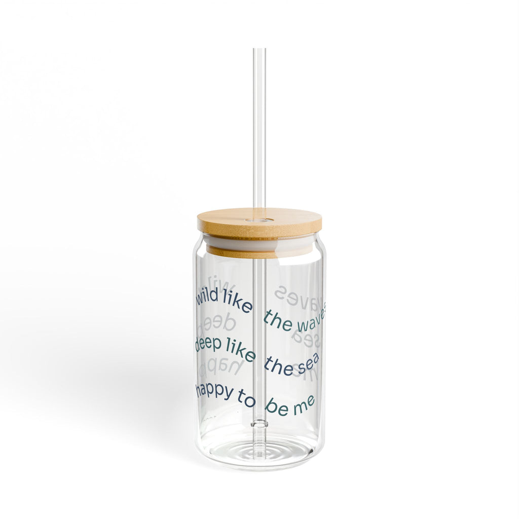 Wild Like the Waves — 16oz Glass Sipper Tumbler | Mainely Human