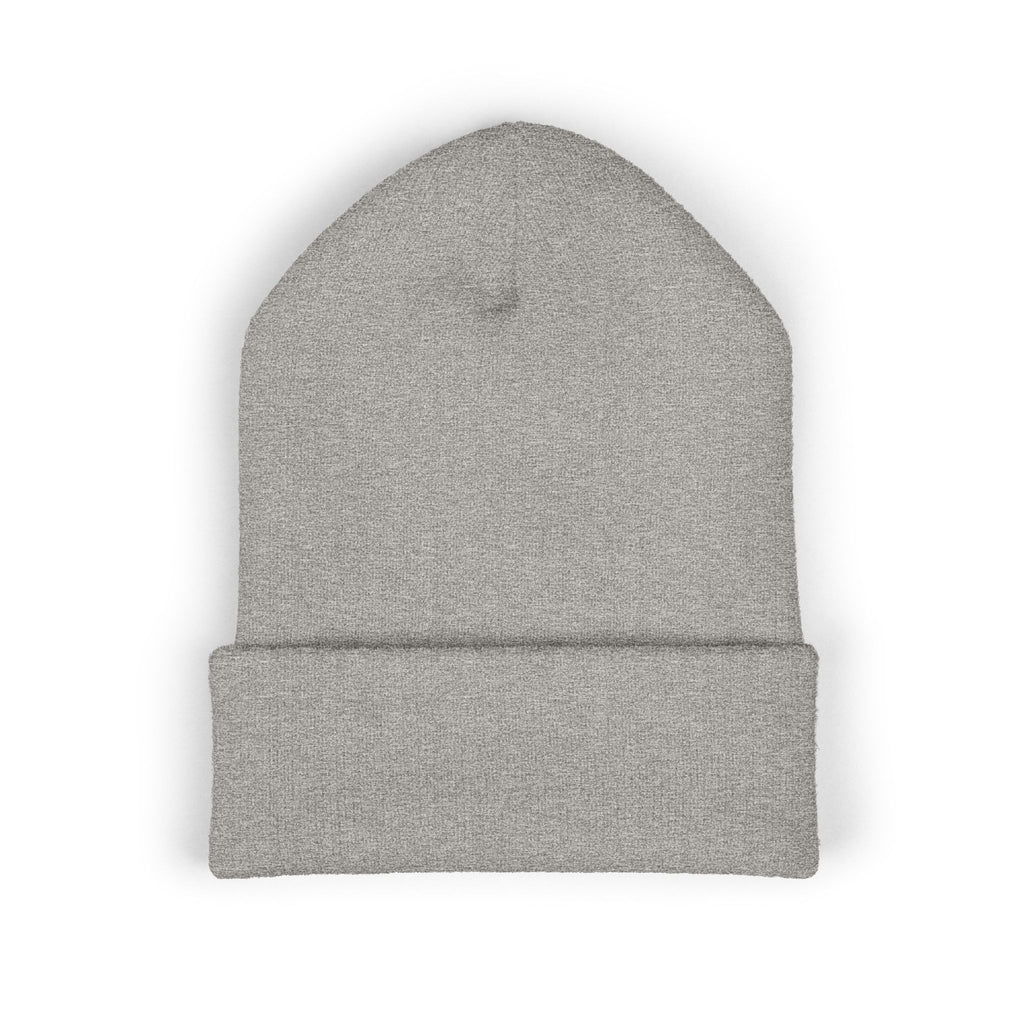 Still Human Embroidered Cuffed Beanie — Minimalist Winter Hat
