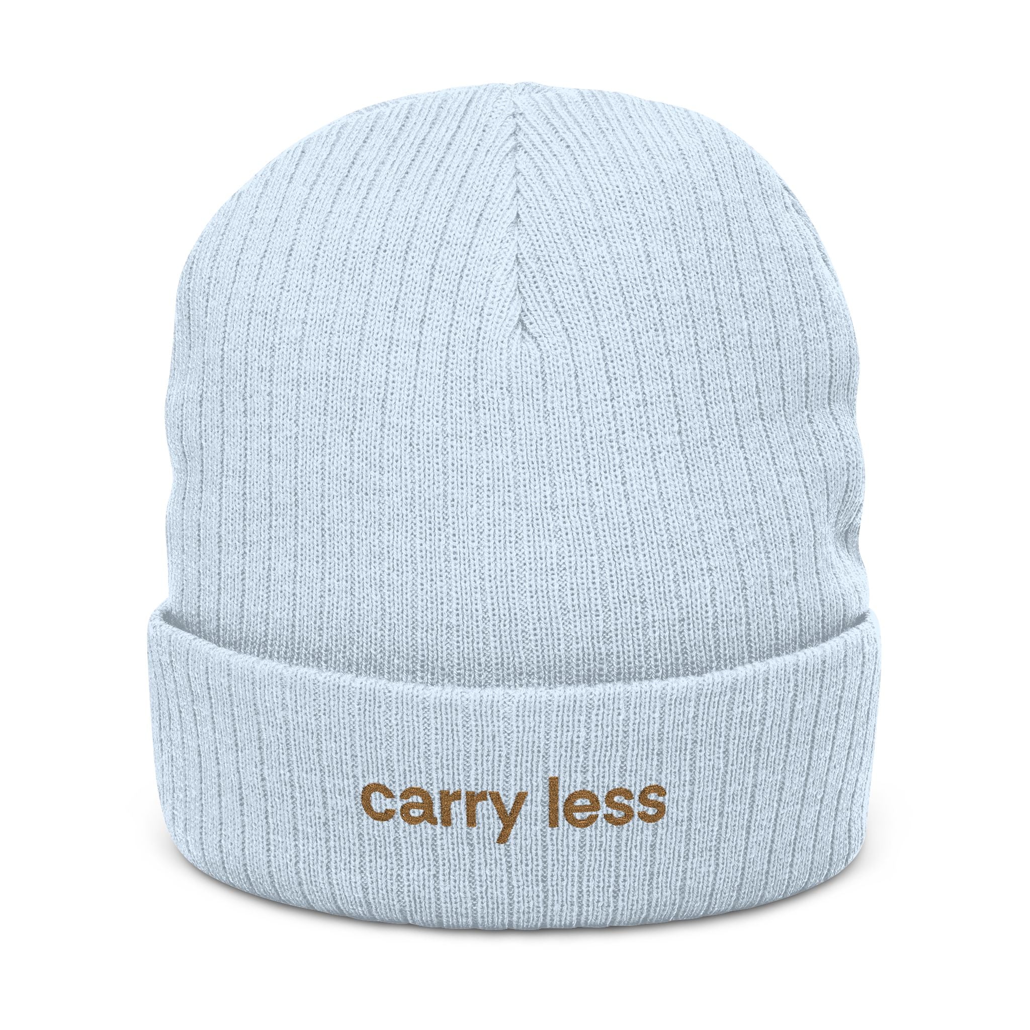 "Carry Less" Embroidered Ribbed Knit Beanie — Mainely Human