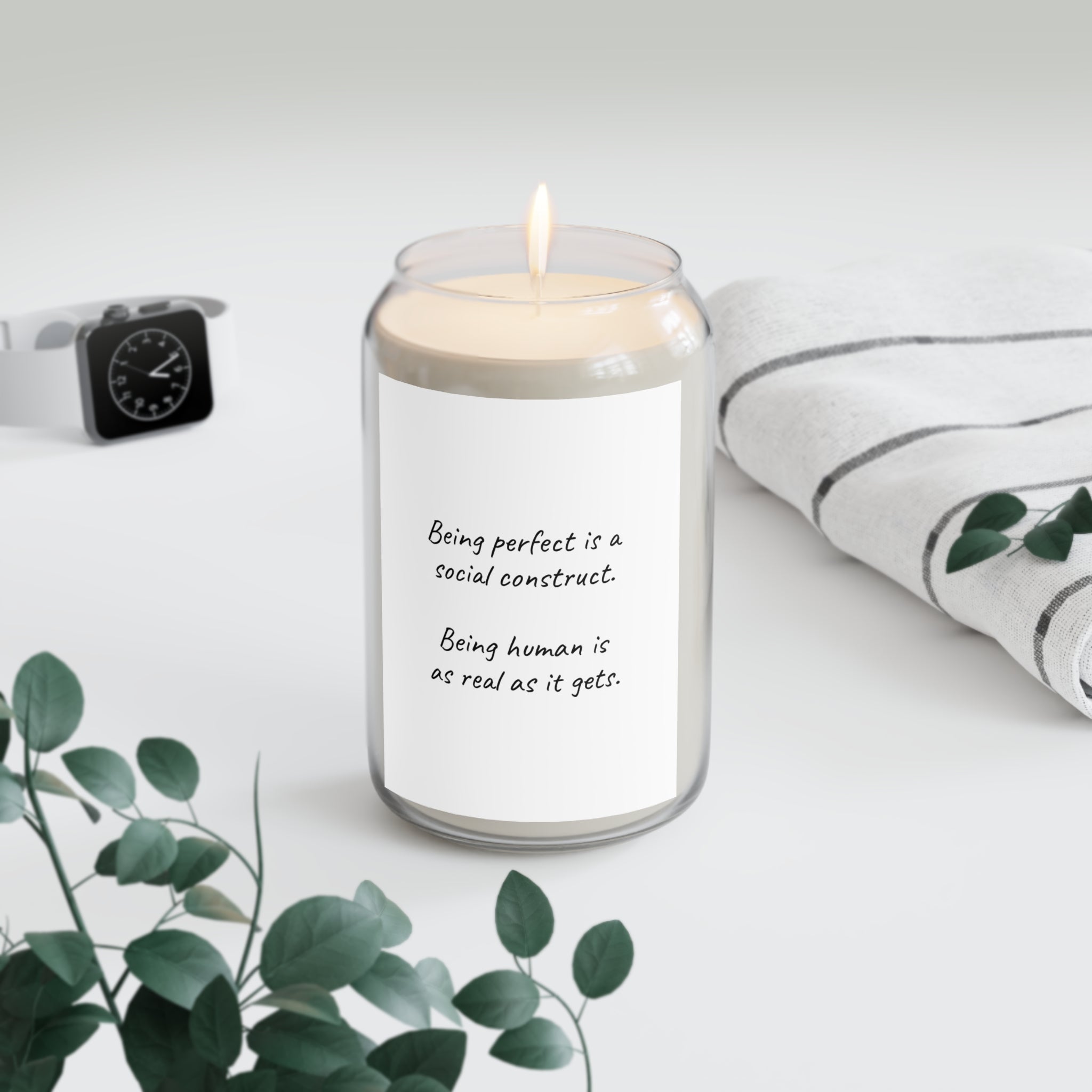 Soy Candle "Being Perfect Is a Social Construct" — 13.75 oz Scented Jar
