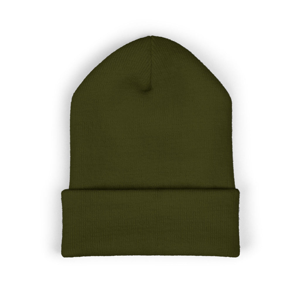 Still Human Embroidered Cuffed Beanie — Minimalist Winter Hat