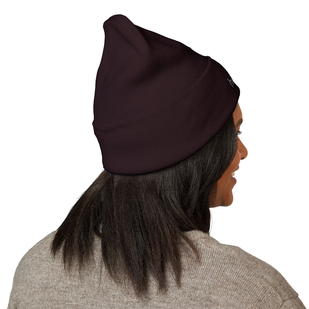 Still Human Embroidered Cuffed Beanie — Minimalist Winter Hat
