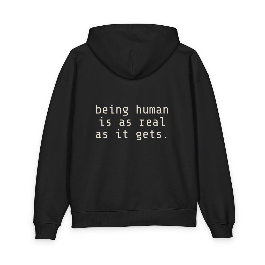 Being Human Hoodie — Minimalist Mental Health Message Hoodie