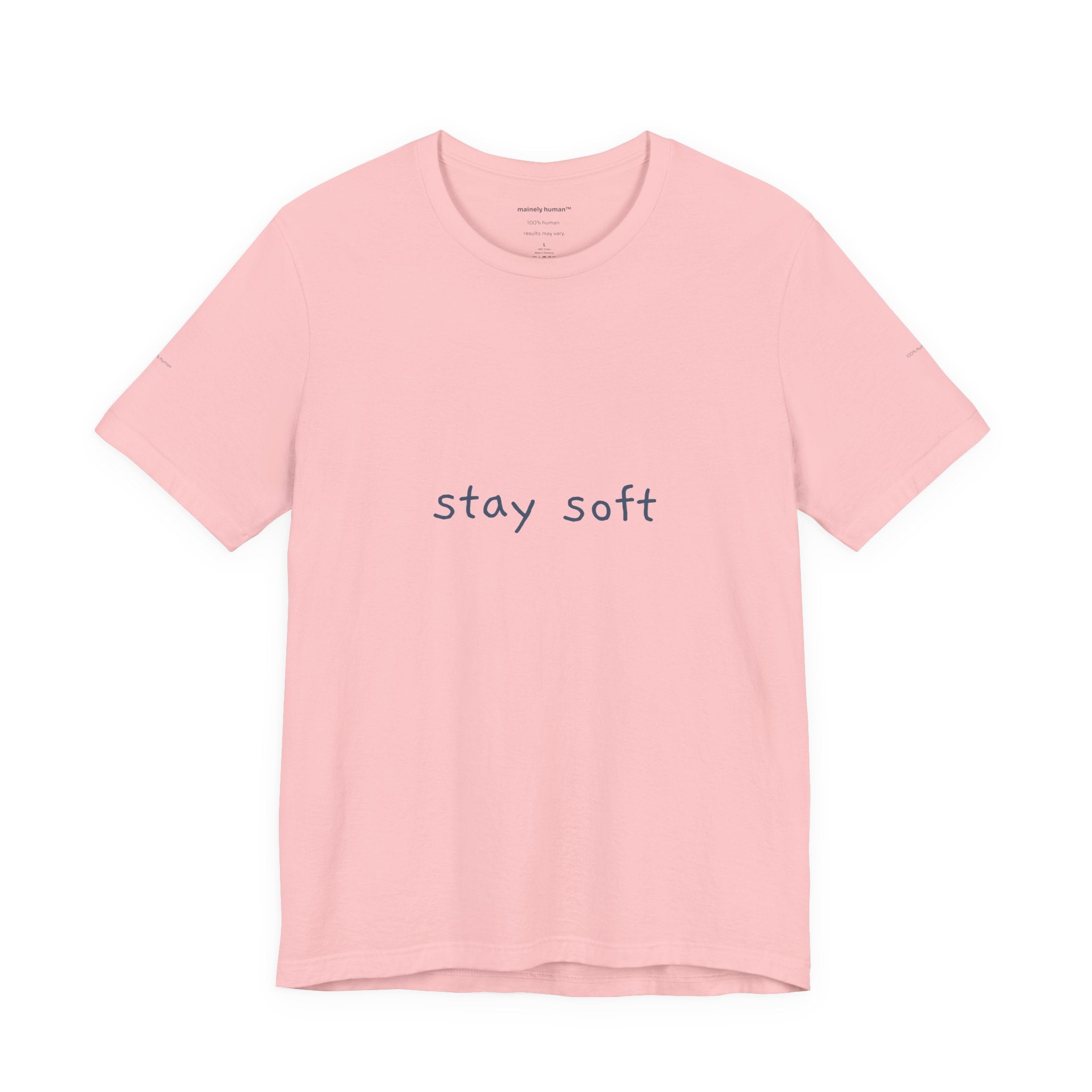 Copy of Stay Soft Tee — Minimal Self-Care Graphic T-Shirt ("stay soft." front, affirmation text back)