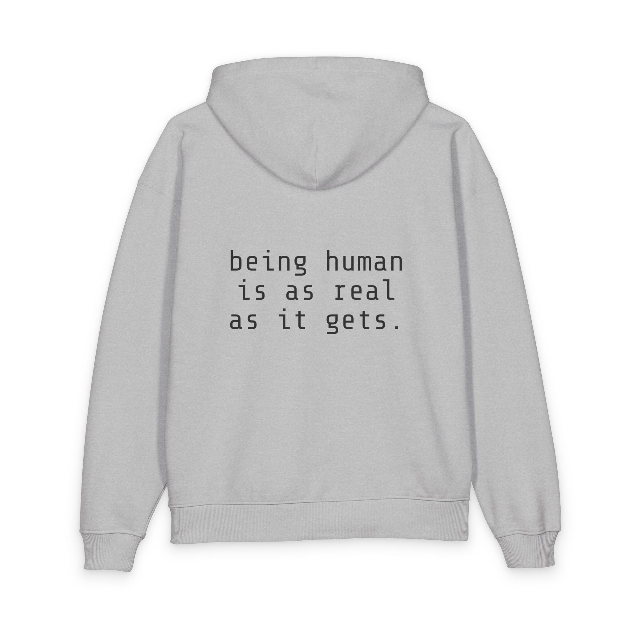 Being Human Hoodie — Minimalist Mental Health Message Hoodie