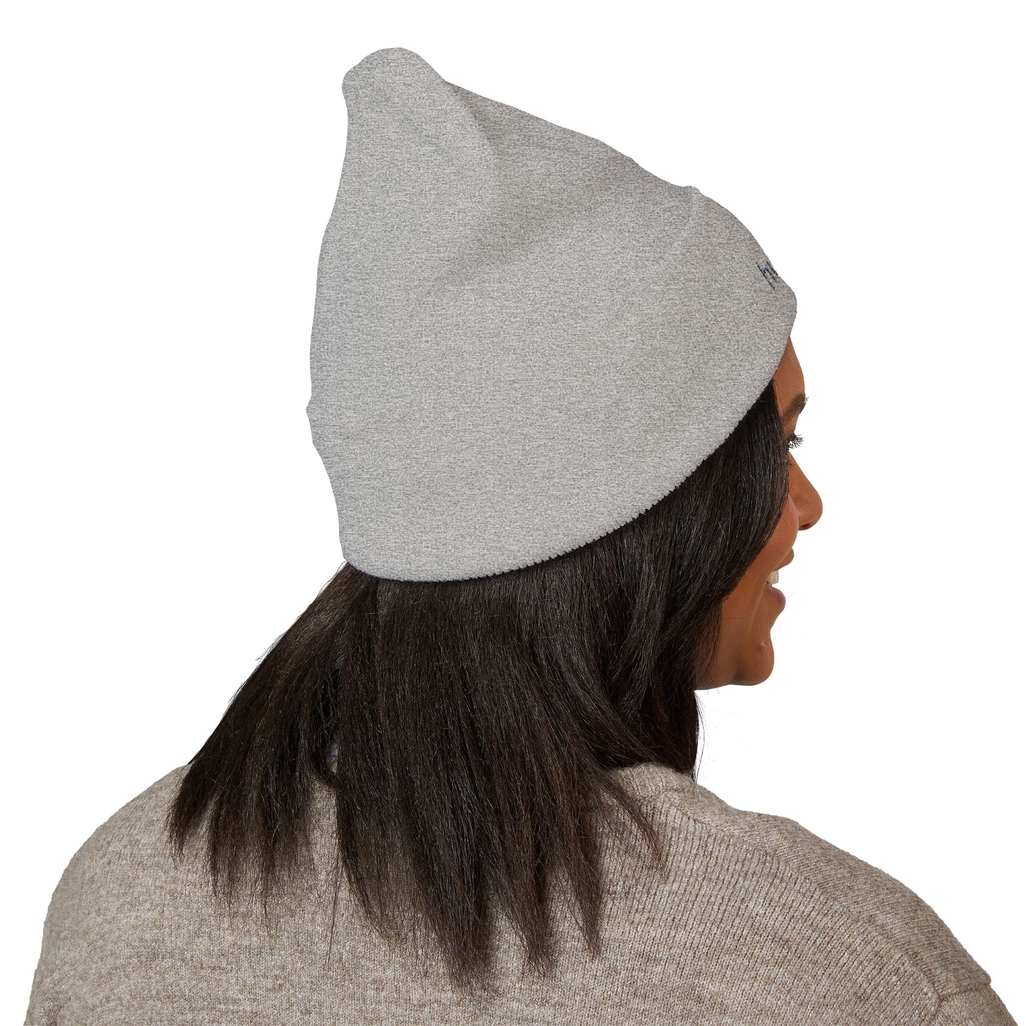 Still Human Embroidered Cuffed Beanie — Minimalist Winter Hat