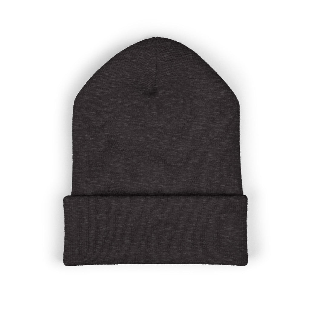 Still Human Embroidered Cuffed Beanie — Minimalist Winter Hat