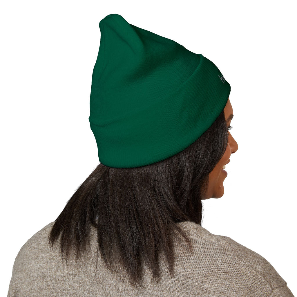 Still Human Embroidered Cuffed Beanie — Minimalist Winter Hat