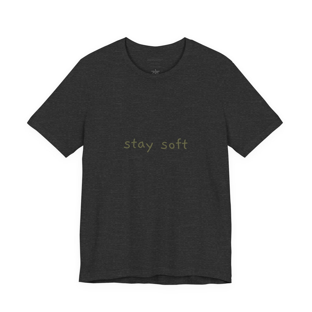 Copy of Stay Soft Tee — Minimal Self-Care Graphic T-Shirt ("stay soft." front, affirmation text back)