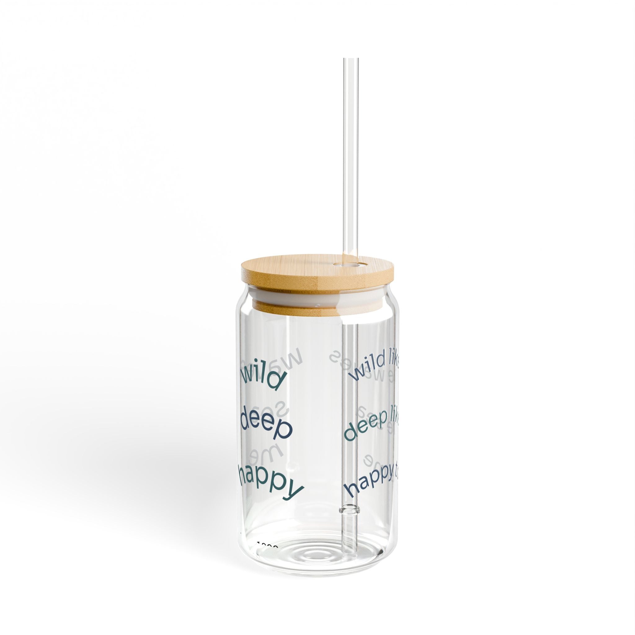 Wild Like the Waves — 16oz Glass Sipper Tumbler | Mainely Human