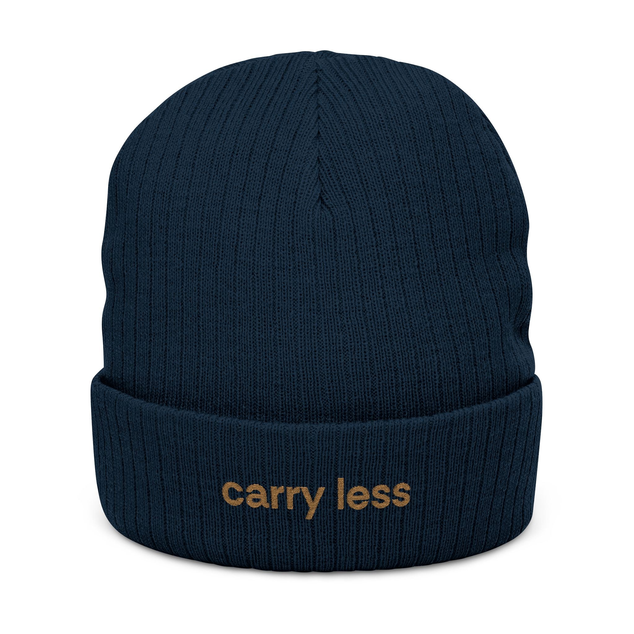 "Carry Less" Embroidered Ribbed Knit Beanie — Mainely Human